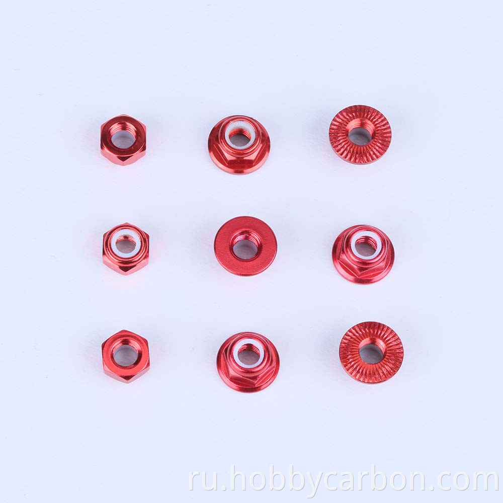 OEM aluminum anodized button serrated nut